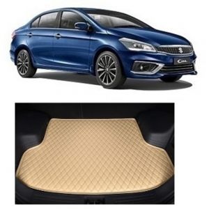 7D Car Trunk/Boot/Dicky PU Leatherette Mat for	Ciaz  - Beige